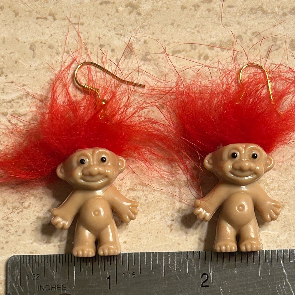 Troll Earrings Red Hair
